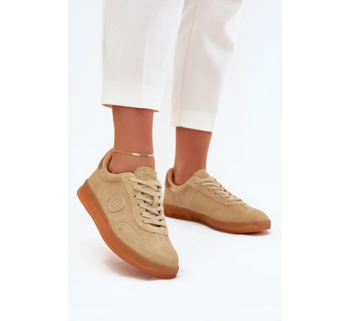 Dámské Semišové Sneakers Big Star model 21703182 HIPOLY SYSTEM Béžové - Big Star Shoes Dámské Semišové Sneakers Big Star model 21703182 HIPOLY SYSTEM Béžové - Big Star Shoes