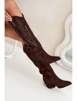 Dámské Boty Se Na Podpatku Čokoládové model 21704697 - Boto