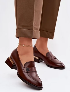 Dámské polobotky na klínu model 22100828 Hnědé - VINCEZA