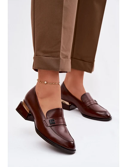 Dámské polobotky na klínu Vinceza 58625 Hnědé