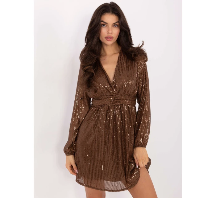 Šaty MI SK 121501.09 hnedé Šaty MI SK 121501.09 hnedé