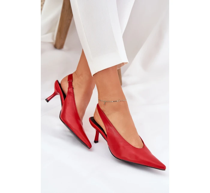 Dámské lodičky s otevřenou patou Červená model 21866300 - Givana
