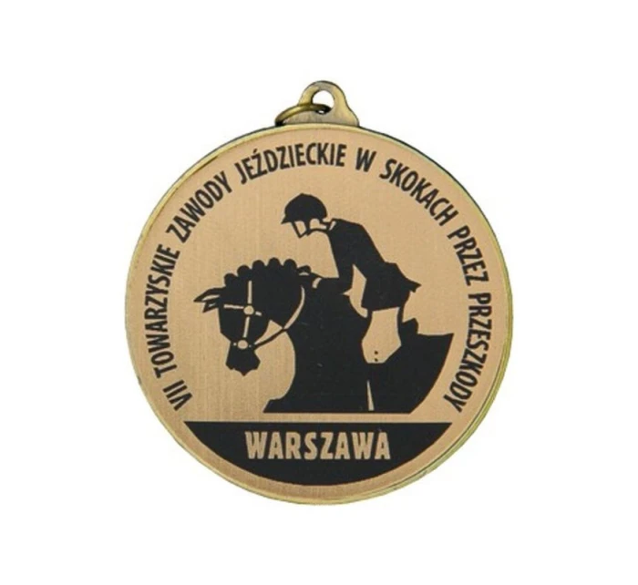 Medal złoty z miejscem na emblemat 25 mm - medal stalowy z grawerem na laminacie