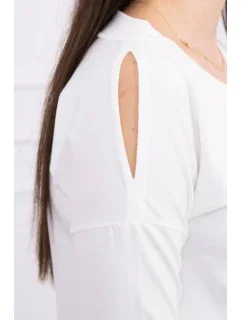 Rukoväť sa šaty s potlačou vo farbe ecru