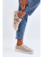 Zazoo 024/TAMARA Damskie Sneakersy Skórzane Beżowe