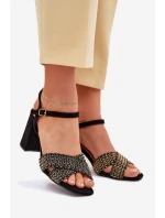 Dámské sandály na podpatku černé model 21702328 - Boto