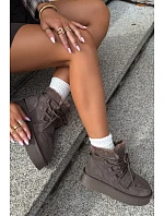 Dámské kožené semišové zimní boty Big Star model 22386333 hnědé - Big Star Shoes