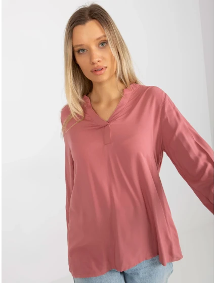 Blúzka D73761M11081A tmavo ružová