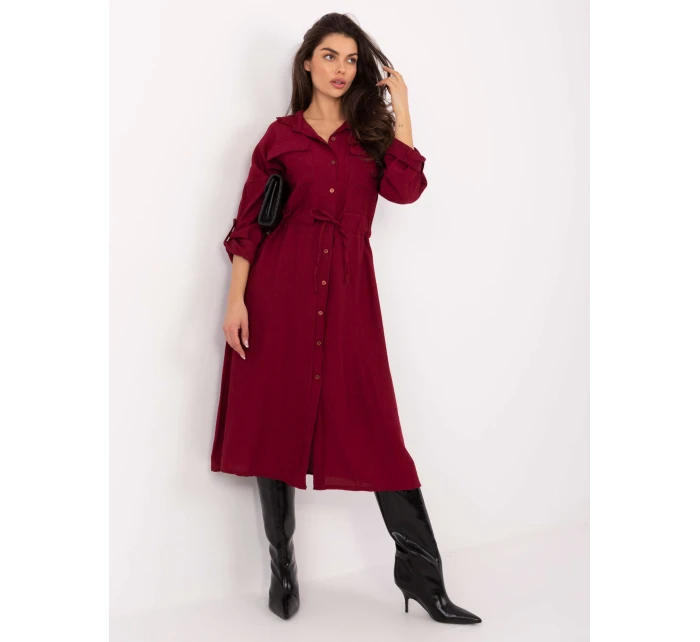 Sukienka MI SK model 21724575 bordowy - FPrice Sukienka MI SK model 21724575 bordowy - FPrice