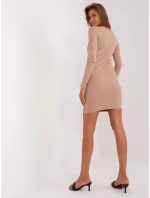 Sukienka RV SK model 18848055 camelowy - FPrice Sukienka RV SK model 18848055 camelowy - FPrice