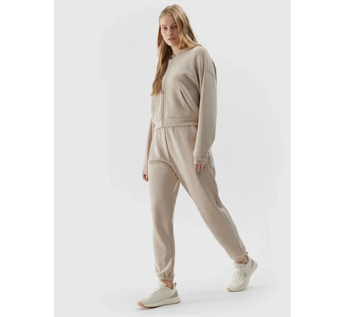 Dámská mikina s kapucí a zipem 4F - hnědá Dámská mikina s kapucí a zipem 4F - hnědá