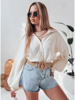 Dámská mušelínová košile oversize krémová Dstreet model 21989200 - FashionStreet