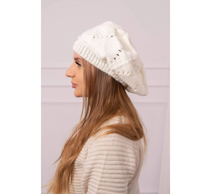 Dámská čepice Sofia model 18752191 ecru - K-Fashion Dámská čepice Sofia model 18752191 ecru - K-Fashion