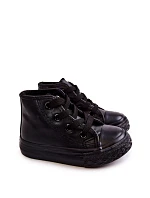 Detské kožené vysoké tenisky Black Marney
