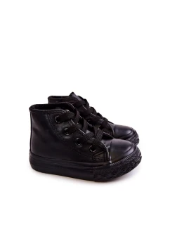 Dětské kožené vysoké tenisky Černá model 21578928 - Boto