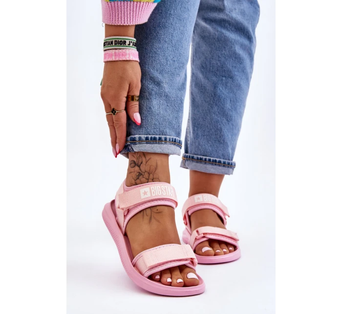 Damskie Sportowe Sandały Big Star LL274729 Różowe Damskie Sportowe Sandały Big Star LL274729 Różowe