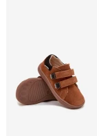 Kožené Sandály Barefoot Dětské  Světle hnědé model 22031694 - Bartek S.A.