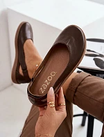Barefoot Zazoo 10217 Čokoládové kožené baleríny