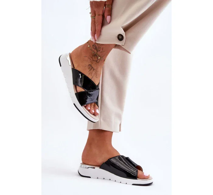 Lakované nízke klinčeky S.Barski Black