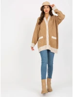 Dámsky sveter LC SW 0258.03P Hnedo-béžová - Rue Paris