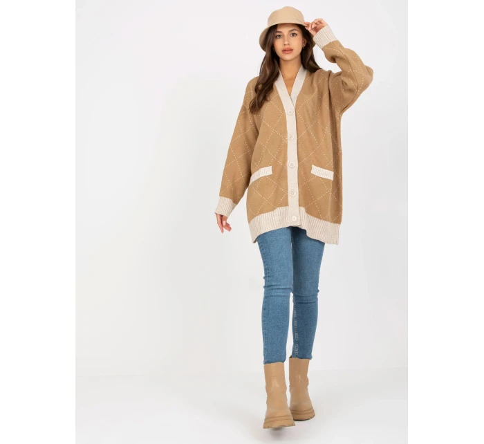 Dámsky sveter LC SW 0258.03P Hnedo-béžová - Rue Paris