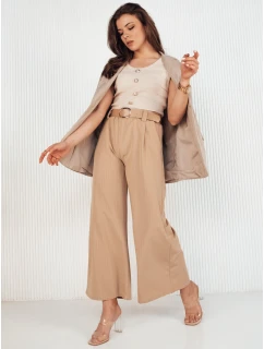 Dámské kalhoty se širokými nohavicemi béžová Dstreet model 21972989 - FashionStreet