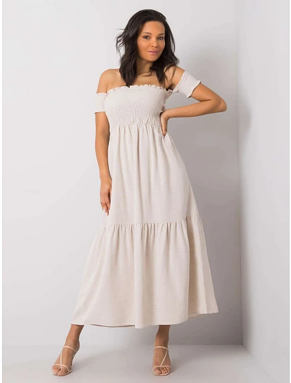 Šaty SK světle béžová model 15219316 - FPrice Šaty SK světle béžová model 15219316 - FPrice