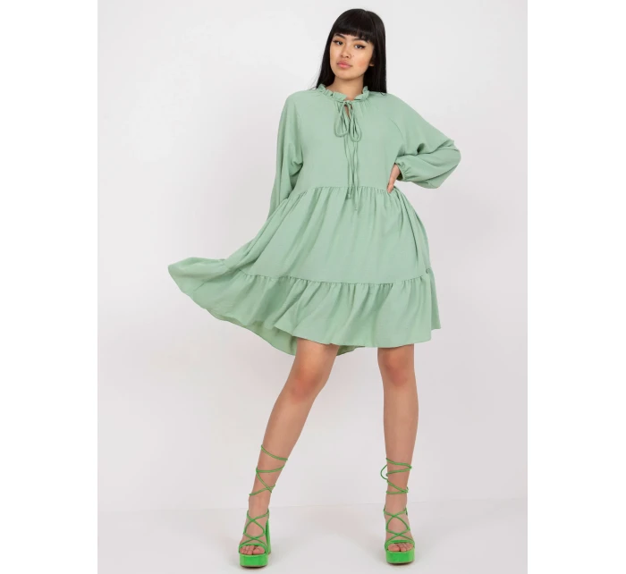 Sukienka DHJ SK model 18627909 pistacjowy - FPrice Sukienka DHJ SK model 18627909 pistacjowy - FPrice