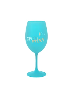 SPOLUPIČKY – tyrkysová pohár na víno 350 ml