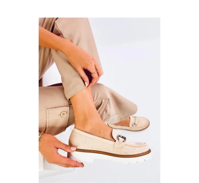 Dámske poltopánky / mokasíny model MM848 Light beige - Seastar