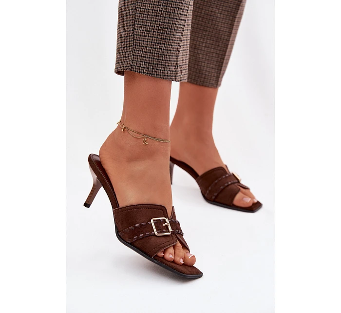 Dámské sandály model 22095429 hnědé - Sweet Shoes