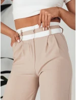 Dámské kalhoty s širokými nohavicemi béžové Dstreet model 21972999 - FashionStreet Dámské kalhoty s širokými nohavicemi béžové Dstreet model 21972999 - FashionStreet