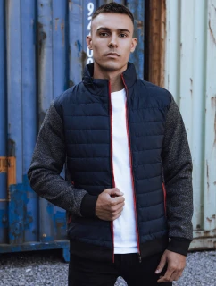 Pánská přechodná bunda prošívaná tmavě modrá model 21980275 - Dstreet