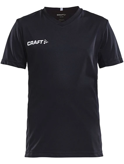 Craft Teamwear Squad Go Jersey Solid Jr Detské športové tričko s výstrihom do V 82.5582 čierne Craft Teamwear Squad Go Jersey Solid Jr Detské športové tričko s výstrihom do V 82.5582 čierne