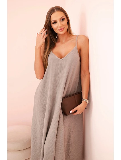 Mušelínové šaty bez ramienok Fango