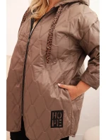Dámska prešívaná bunda s kapucňou a potlačou HOPE Fango