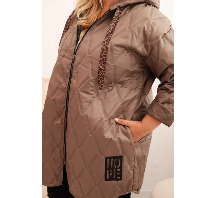 Dámska prešívaná bunda s kapucňou a potlačou HOPE Fango