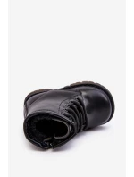 Dziecięce Botki Skórzane Z Suwakiem Czarne Omua Dziecięce Botki Skórzane Z Suwakiem Czarne Omua