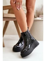 dámské kotníkové boty na platformě a černé model 21667292 - Boto