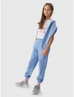 Dívčí tepláky typu jogger 4F - denim Dívčí tepláky typu jogger 4F - denim