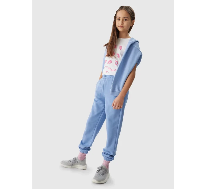 Dívčí tepláky typu jogger 4F - denim Dívčí tepláky typu jogger 4F - denim