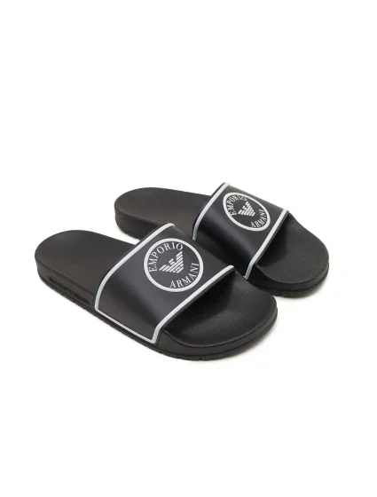 Pánské nazouváky černobílé model 19009221 - Emporio Armani Pánské nazouváky černobílé model 19009221 - Emporio Armani