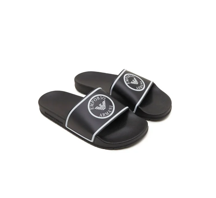 Pánské nazouváky černobílé model 19009221 - Emporio Armani Pánské nazouváky černobílé model 19009221 - Emporio Armani