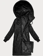 Rovná bunda s ozdobným prešívaním S'West black (B8393-1)