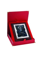 Plastový diplom s vygravírovaným kovovým štítkom + puzdro