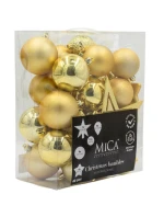 DEKORATÍVNE PLASTOVÉ OZDOBY BEZPEČNÉ 40KS ZLATÁ SĽUDA