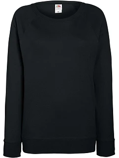 Fruit of the Loom Lady-Fit LW Raglan Sweat Dámska mikina s raglánovými rukávmi 16.2146 čierna
