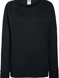 Fruit of the Loom Lady-Fit LW Raglan Sweat Dámska mikina s raglánovými rukávmi 16.2146 čierna
