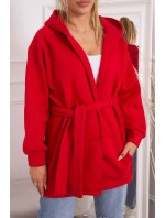 Zateplená bunda do pása červenej farby