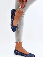 Damskie Gumowe Baleriny Granatowe Salam